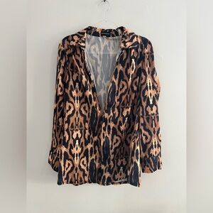 PRETTYLITTLETHING Leopard Print Lightweight Blazer